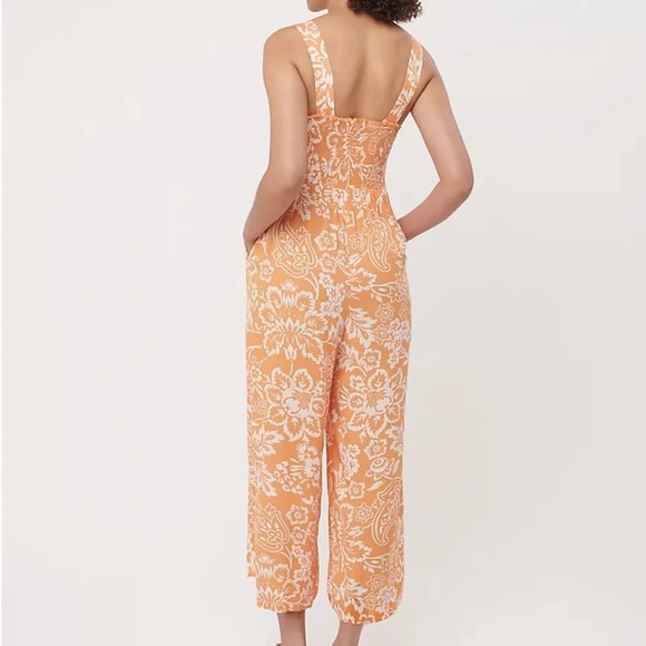 NWT LOFT Garden Smocked Strappy Jumpsuit - Picture 2 of 10